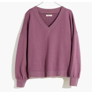 Madewell plum v neck sweatshirt M